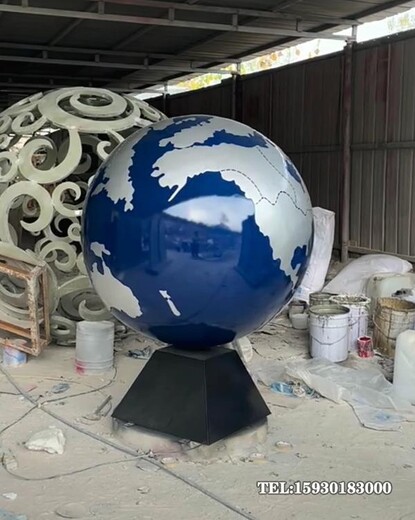 大中小型不銹鋼地球儀制作工業(yè)主題地球儀金越雕塑
