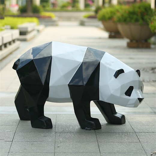 成都金属不锈钢熊猫雕塑价格