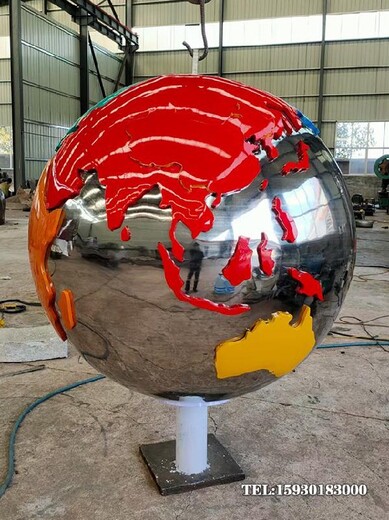 展示展览不锈钢地球仪雕塑气象局地球标志金越雕塑