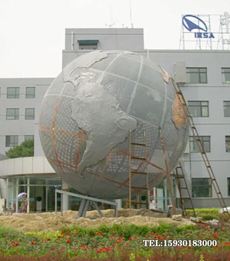 不锈钢框架球雕塑生产工业主题地球仪金越雕塑