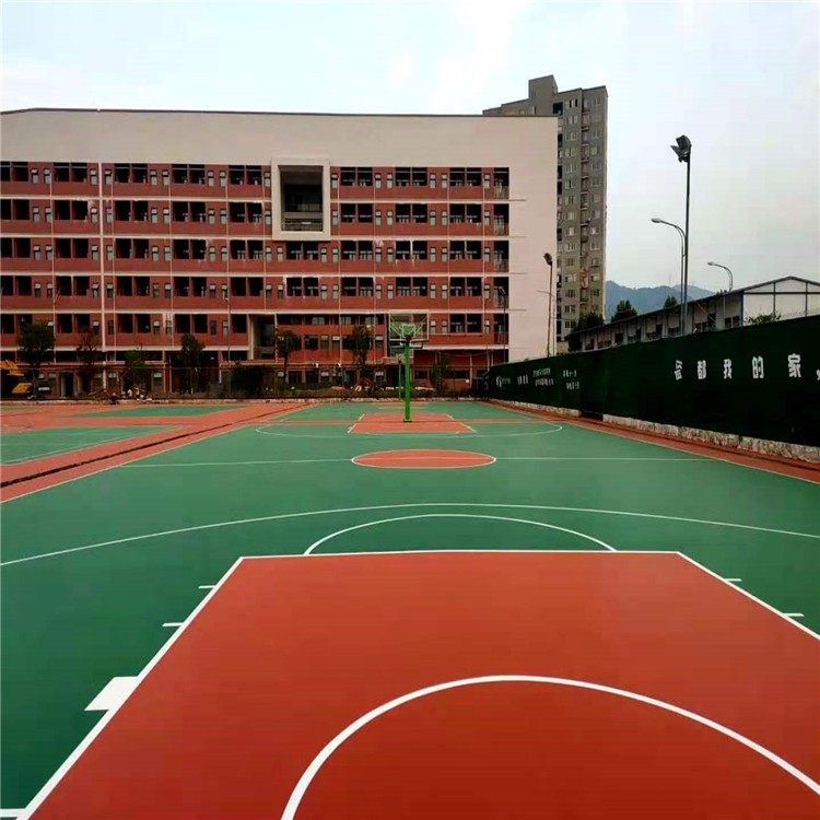 張家口硅PU籃球場多少錢一平米網球場硅PU地面材料