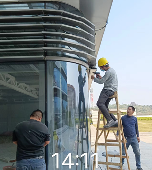 阳江高空幕墙玻璃更换维修,栏杆玻璃幕墙更换