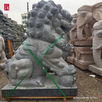 福建石雕獅子廠家漢白玉石獅子看門鎮(zhèn)屋庭院擺件家用門口石雕青石獅子墓地小號(hào)