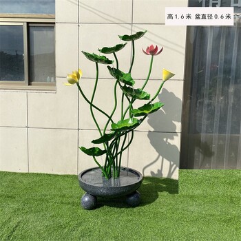 水景不銹鋼荷花雕塑公司