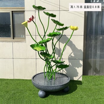 不銹鋼荷花雕塑小品