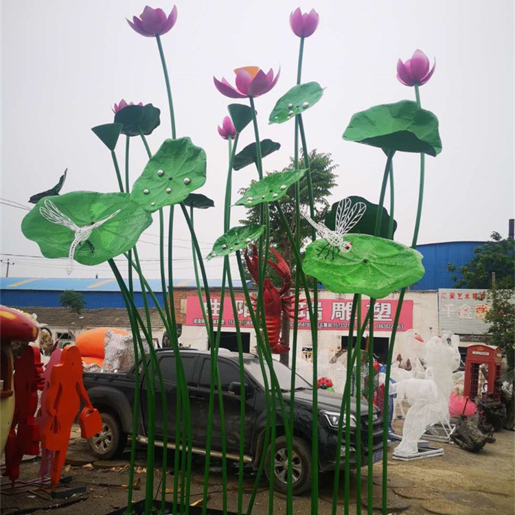 廉政不锈钢荷花雕塑制作加工厂