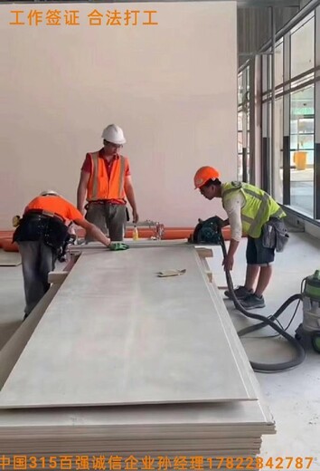 河东出国打工新西兰建筑招木工工作签证价格合理