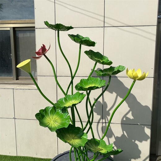 廉政不銹鋼荷花雕塑加工