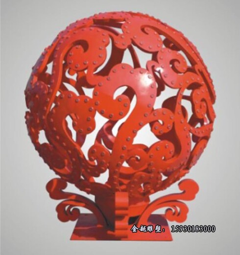 不锈钢镂空人物圆球雕塑烤漆喷漆雕塑金越厂家