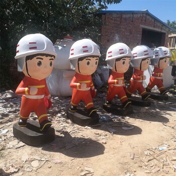 内蒙古户外大型卡通消防员雕塑