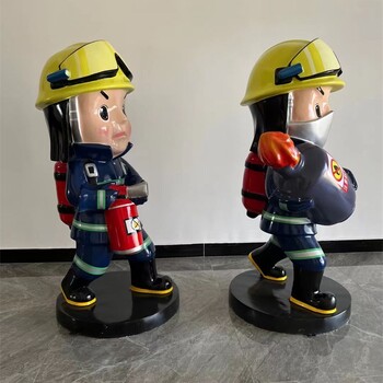 河南厂家批发卡通消防员雕塑价格多少