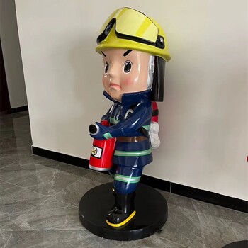 河南廠家批發(fā)卡通消防員雕塑多少錢