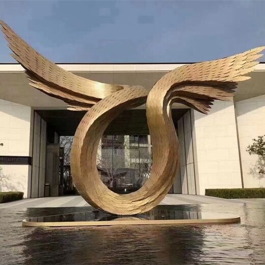 甘肃广场抽象不锈钢翅膀雕塑生产厂家