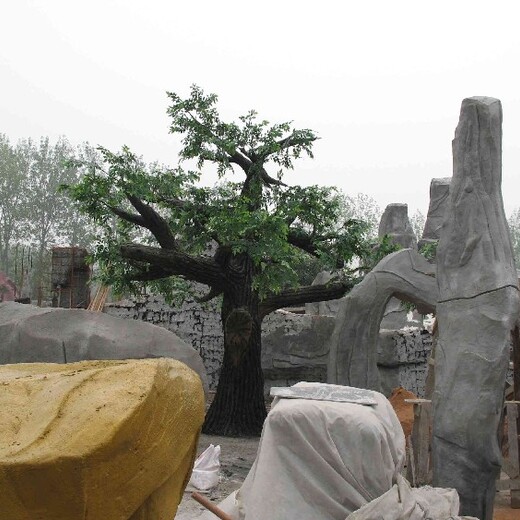 设计水泥榕树造景使用寿命,水泥寿桃雕塑