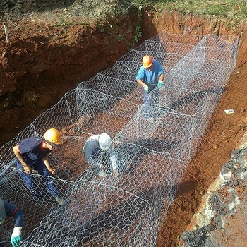 江西九江永修县河道治理格宾网压顶