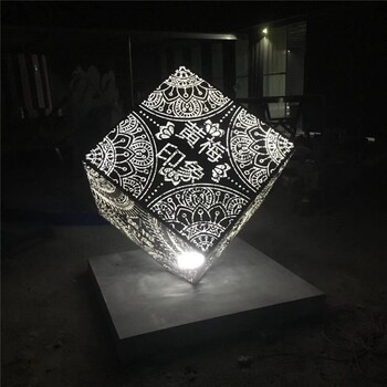 不銹鋼抽象魔方雕塑鏡面立方體雕塑
