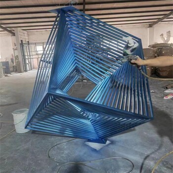 镂空发光魔方雕塑正方形文字雕塑加工厂