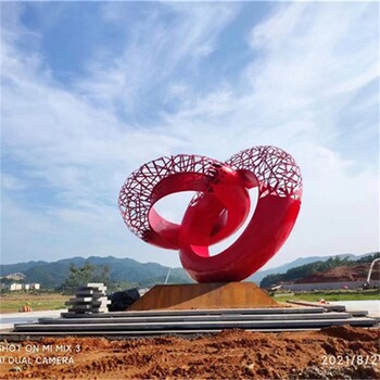 創(chuàng)意不銹鋼圓環(huán)雕塑鏡面環(huán)形魚群雕塑