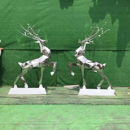 定制不锈钢切面鹿雕塑施工方式,安装不锈钢切面鹿雕塑价格