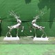 安装不锈钢切面鹿雕塑图