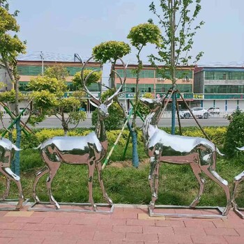 销售不锈钢镜面鹿雕塑多少钱一个,设计不锈钢镜面鹿雕塑施工方式