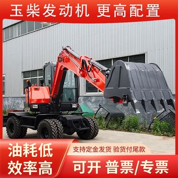 75小型輪式挖掘機(jī)新農(nóng)村建設(shè)破碎輪挖機(jī)