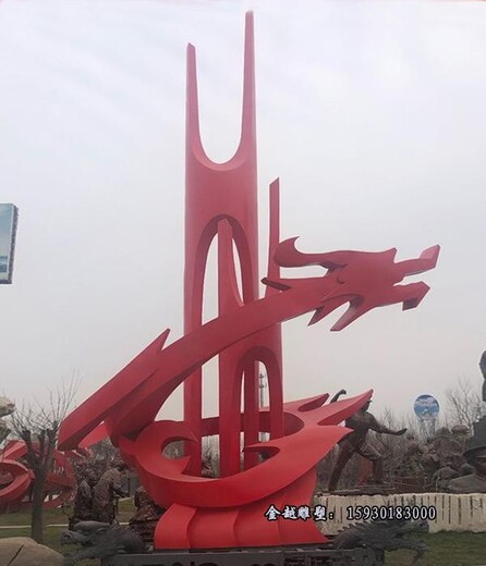 不銹鋼鏡面拋光龍雕塑商業(yè)街龍裝飾雕塑制作金越雕塑