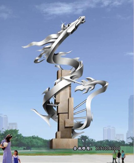 不銹鋼二龍戲珠雕塑地產(chǎn)噴水龍雕塑金越雕塑