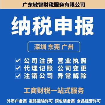 東莞大朗公司代理記賬工商稅務,工商審計報告,公司法人變更