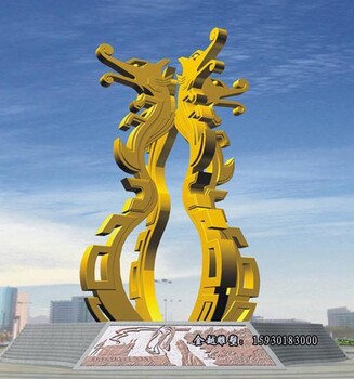 抽象不銹鋼龍雕塑地產(chǎn)噴水龍雕塑金越雕塑