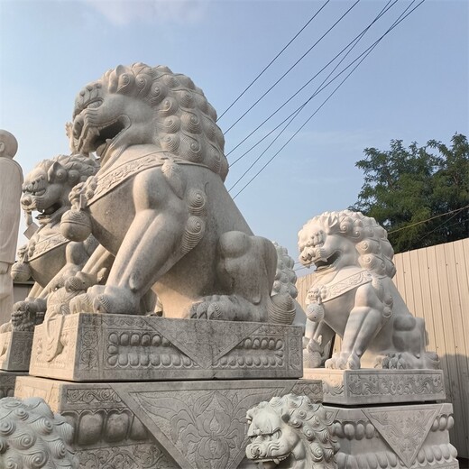 曲陽(yáng)縣大門(mén)石雕石獅子加工廠家