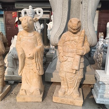 曲阳县创意石雕十二生肖雕塑订做