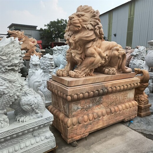 一對石雕石獅子供應商
