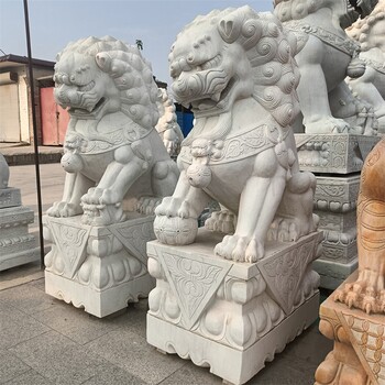 曲陽縣大型庭院石雕石獅子廠家報價