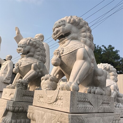 大型庭院石雕石狮子加工