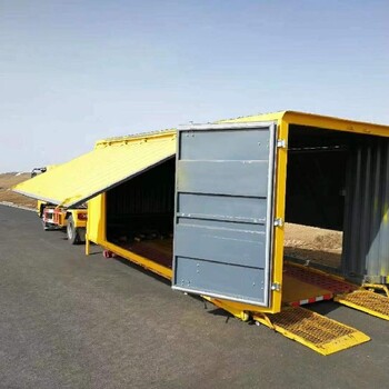 信阳集装箱拖车封闭式箱车拖车多少钱一台箱式拖车