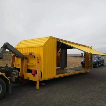 青岛集装箱拖车封闭式箱车拖车多少钱一台箱式拖车