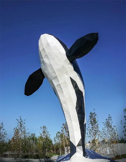 广场不锈钢鲸鱼雕塑订制