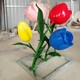 不锈钢花朵雕塑厂家图
