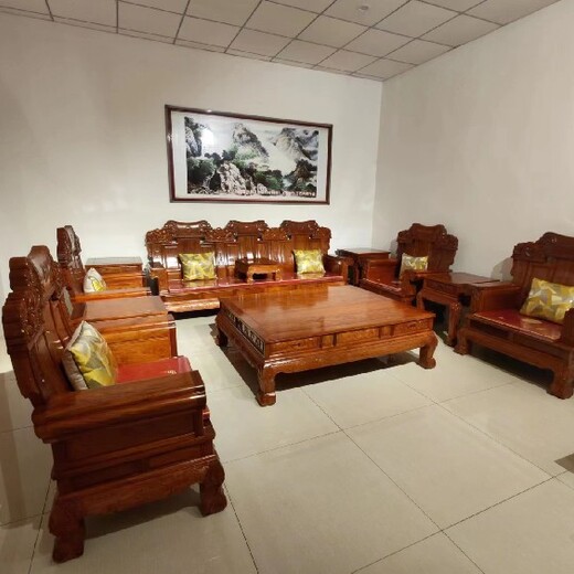 鄂尔多斯东胜区缅甸花梨沙发质优中式沙发