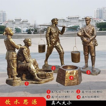仿銅玻璃鋼軍民魚水情雕塑制作,軍民融合雕塑