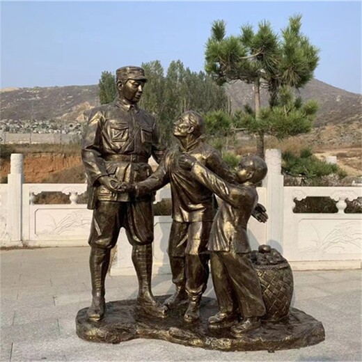 玻璃鋼軍民魚(yú)水情雕塑加工廠(chǎng),軍民同心雕塑