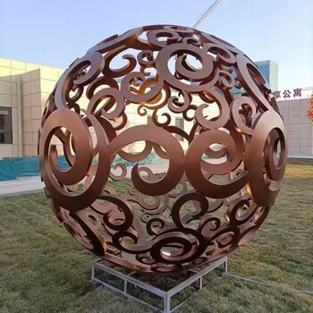 青海校园不锈钢镂空球雕塑设计