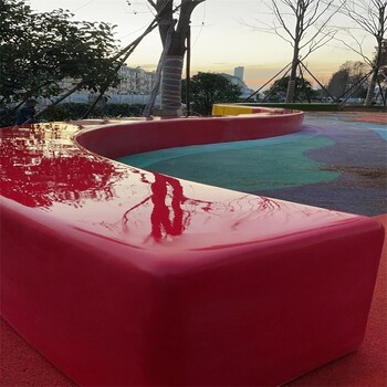 定做大型玻璃钢树池坐凳款式