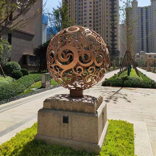 青海校园不锈钢镂空球雕塑厂家