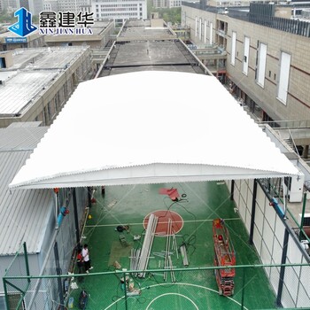 电动防雨棚材料加固加粗网球场电动雨棚