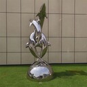 大型海豚不銹鋼雕塑定做