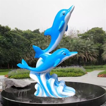 仿真不锈钢海豚雕塑工艺品