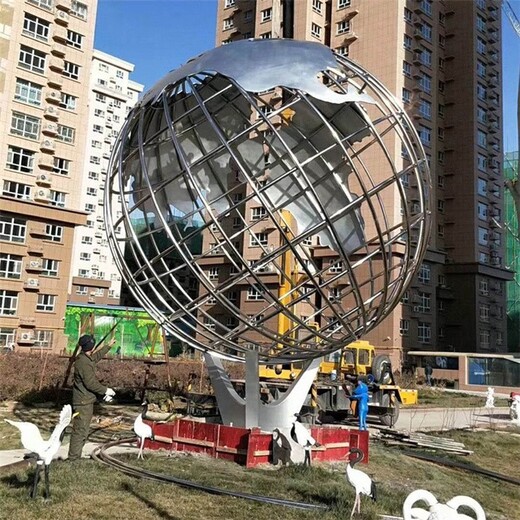 不锈钢大型地球仪雕塑定制公司
