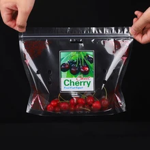 水果袋生產(chǎn)商供應(yīng)楊梅袋打孔防霧手提自立袋